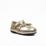 Gold Embellished Metallic Mary Jane Pump Shoes