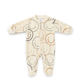 Fleece Happy Faces Baby Romper 0-9M