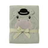 Hooded Baby Bath Towel Green Baby Hippo