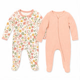 Cotton Floral Pack of Two Rompers Set Kids Designer Dresses 0-9 Months