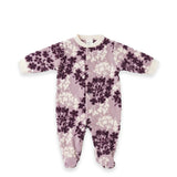 Dusty Lavender Floral Fleece Baby Girl Romper 0-9M