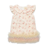 Party Wear Cotton Embroidered Top Pink Roses Design