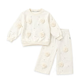 Pearl Rose Baby Girl Suit Sweatshirt Trouser Set