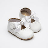 Pre Walker Pumps Shoes White Satin Heart Bow