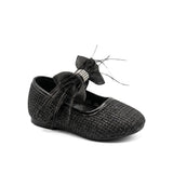 Black Pumps Shoes with Grid-Like Shimmer Pattern