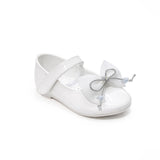 White Pumps Shoes with Double-Bow Design