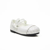 White Glittered Pump Shoes